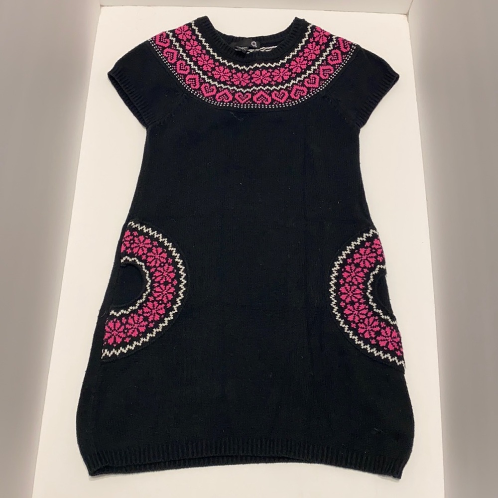 Little Girls Short Sleeve Sweater Dress
